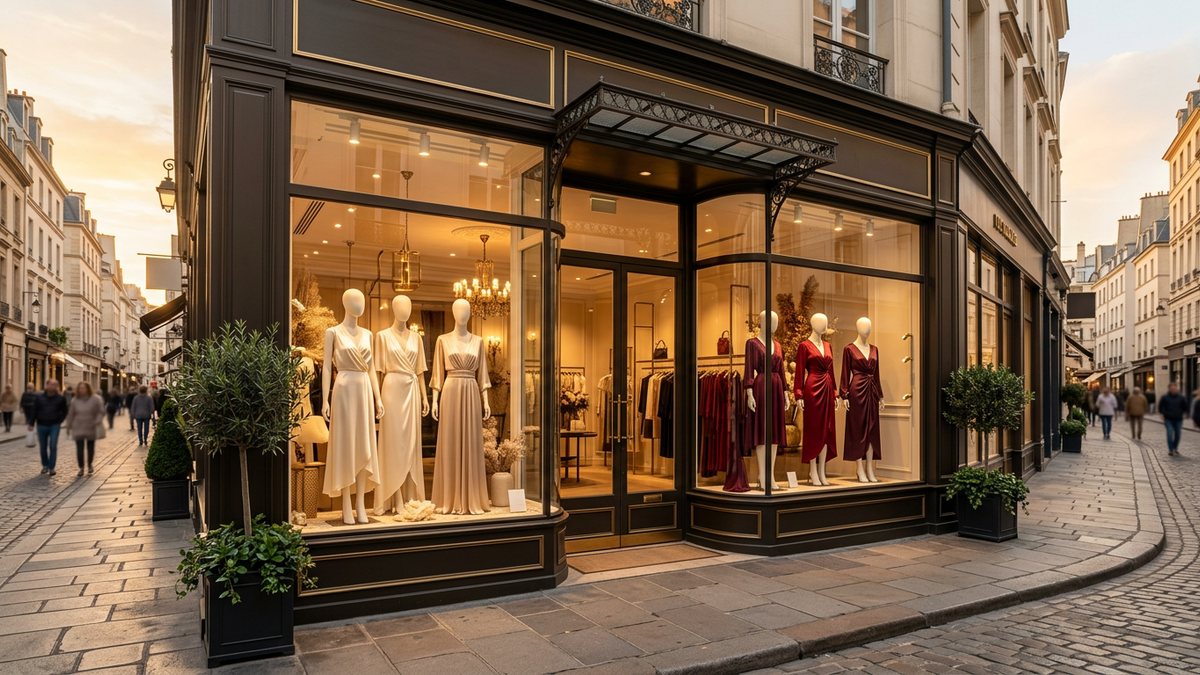 AURA Butik mağaza vitrini — kadın giyim koleksiyonu