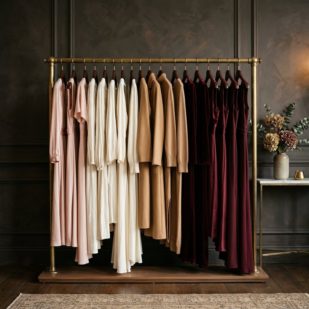 AURA Butik premium kadın giyim koleksiyon rafı