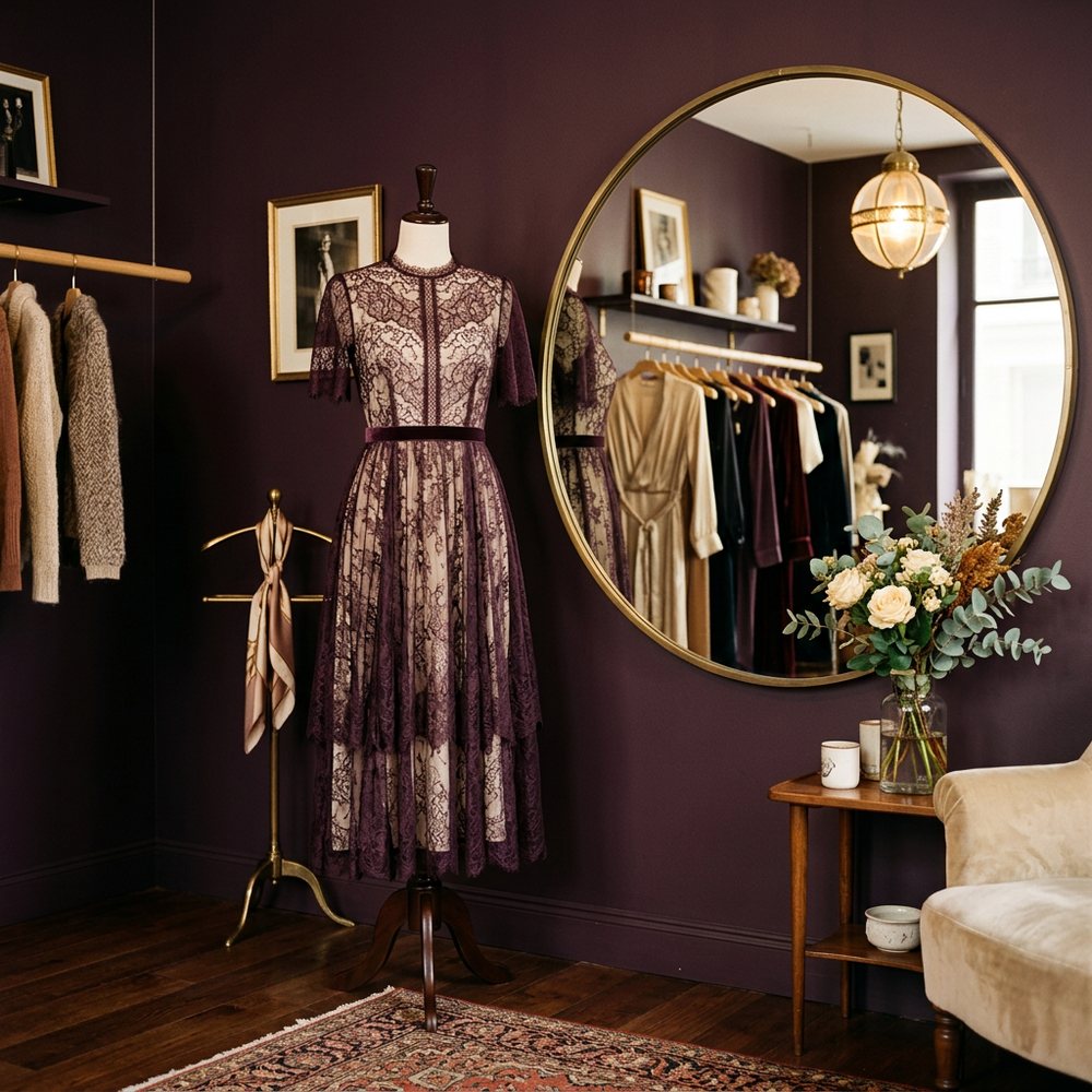 Boutique manken ve ayna köşesi — AURA Butik