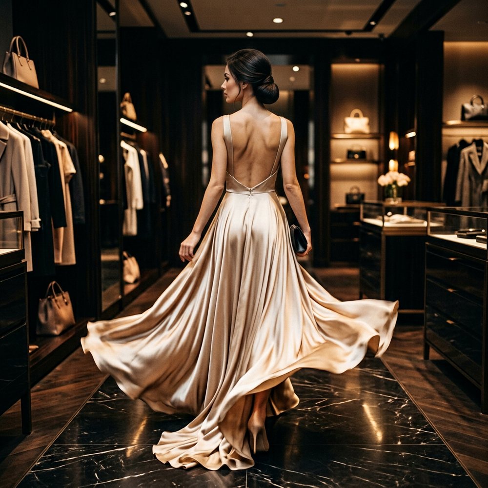 İpek elbise kombin — AURA Butik